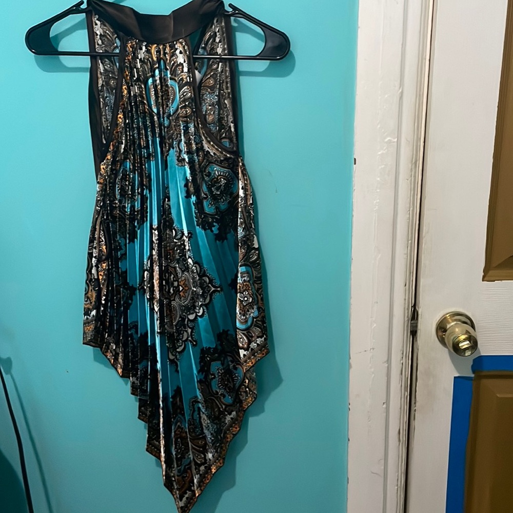 Vizio blue with brown blouse